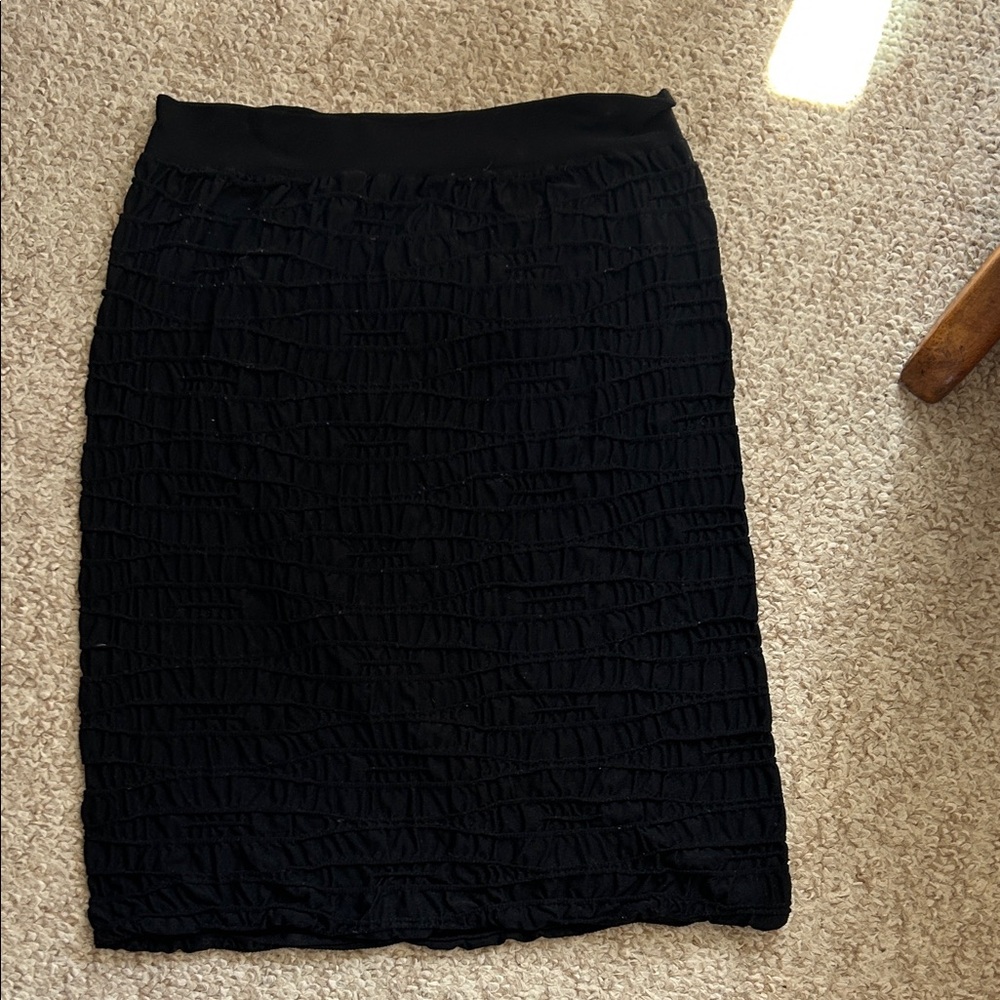 Black Textured Pencil Skirt - Classic Women's Skirt
